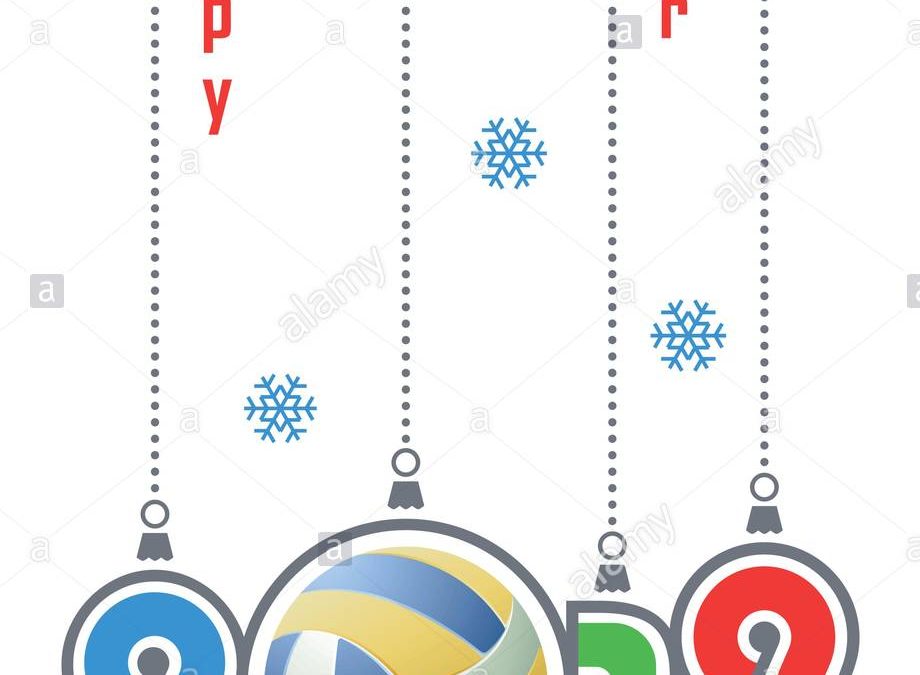 happy-new-year-2019!-sports-greeting-card-with-realistic-volleyball-ball-vector-illustration-P3EAWG